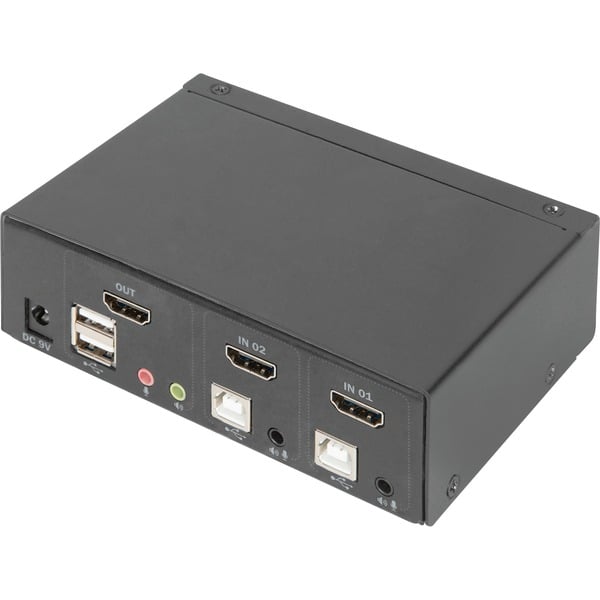 Digitus KVM Switch 2 Port, KVMSwitch schwarz
