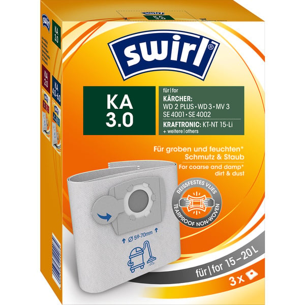 Swirl Staubsaugerbeutel KA 3.0 Kärcher/ Shop-Vac 15-20 Liter