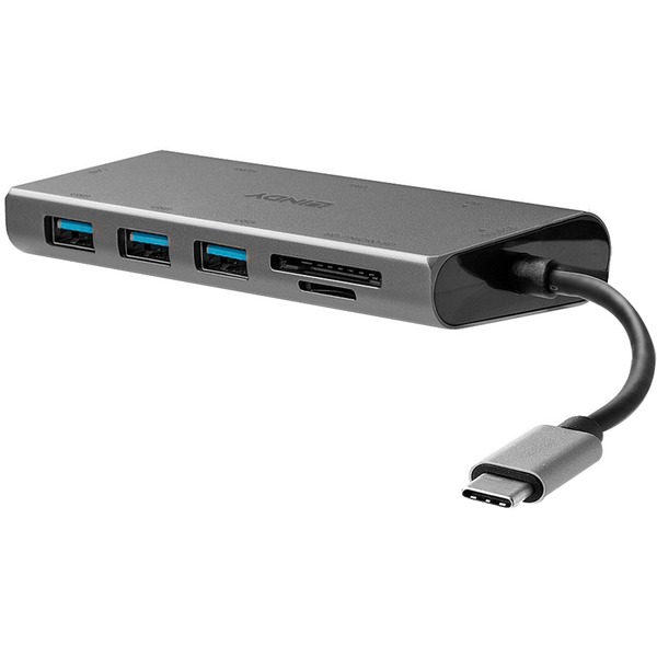 Lindy DST-Mini Plus, Dockingstation aluminium, mit 4K HDMI, VGA 