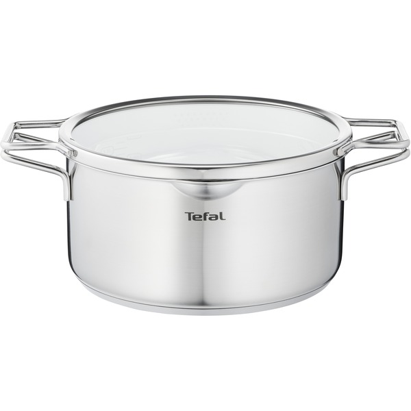 Tefal Kochtopf Nordica, Ø 20cm edelstahl, mit Glas-Siebdeckel