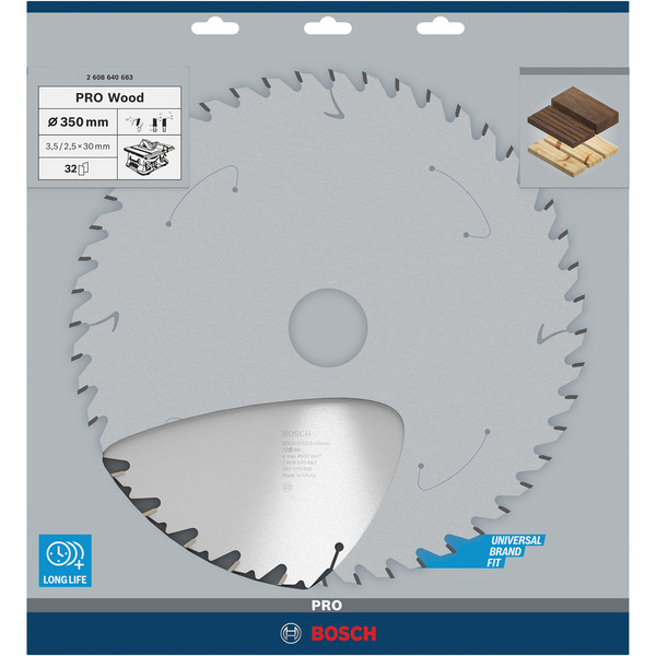 Bosch Professional Kreissägeblatt Speedline Wood, Ø 350mm, 32Z 