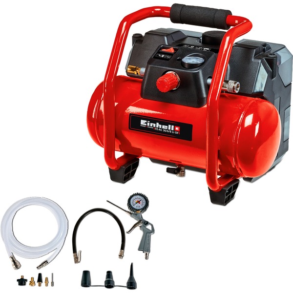 Einhell Akku-Kompressor TE-AC 36/6/8 Li OF Set-Solo (rot/schwarz ohne Akku und Ladegerät)