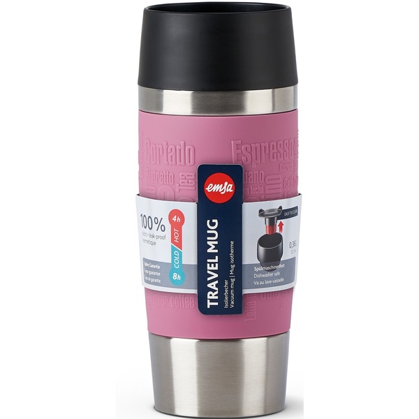 Emsa TRAVEL MUG Classic Thermobecher rosa/edelstahl, 0,36 Liter