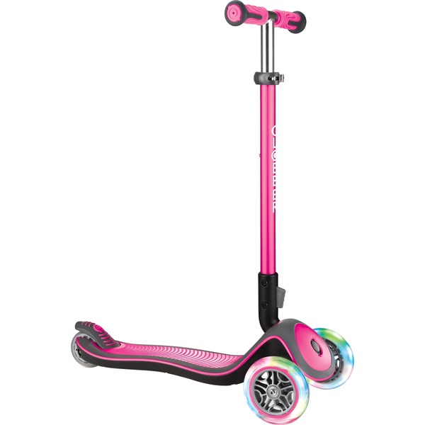 GLOBBER Elite Deluxe mit Leuchtrollen, Scooter pink/schwarz 