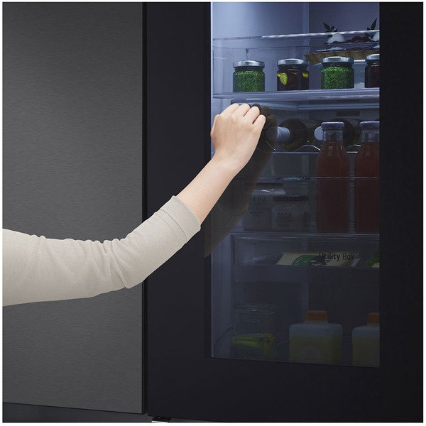 LG GSQV90MCAE, SidebySide schwarz (matt), InstaView DoorinDoor, LINEARCooling, DoorinDoor