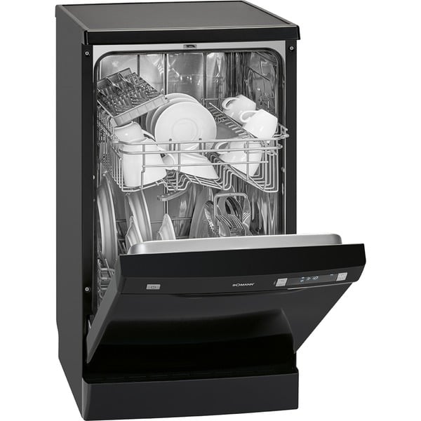 Bomann GSP 7407, Spülmaschine schwarz, 45 cm