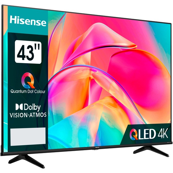 Hisense 43E77KQ, LED-Fernseher 108 cm (43 Zoll), schwarz, UltraHD/4K,  Triple Tuner, HDR10, WLAN, LAN, Bluetooth