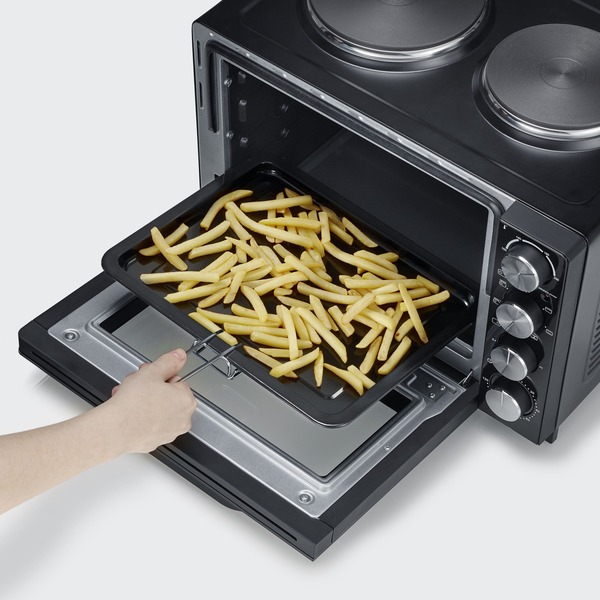 Severin Back- und Toastofen TO 2065, Mini-Backofen schwarz/edelstahl