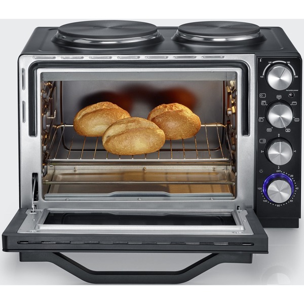Severin Back- und Toastofen TO 2065, Mini-Backofen schwarz/edelstahl