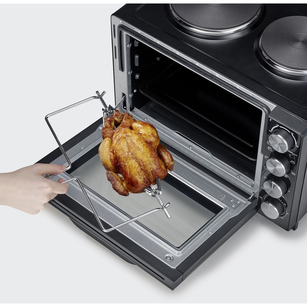 Severin Back- und Toastofen TO 2065, Mini-Backofen schwarz/edelstahl