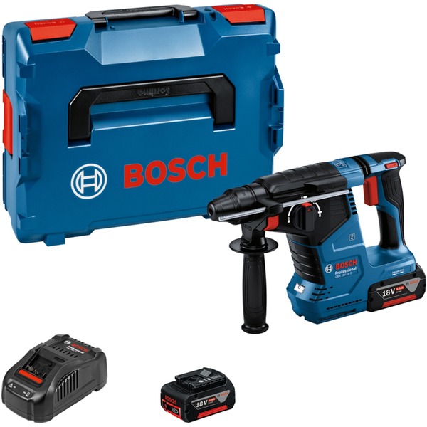 Bosch Akku-Bohrhammer GBH 18V-24 C Professional 18Volt (blau/schwarz 2x Li-Ionen Akku 5 0Ah Bluetooth in L-BOXX)