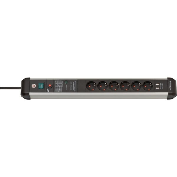 Brennenstuhl Premium-Protect-Line Steckdosenleiste 6-fach schwarz 