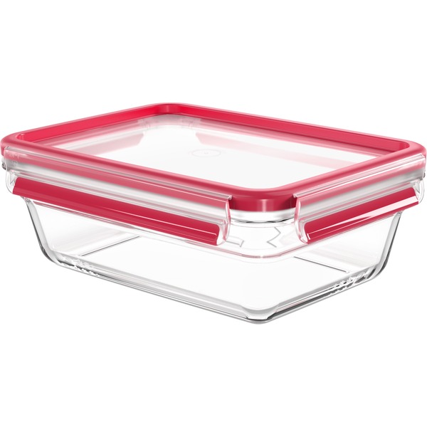 Emsa CLIP & CLOSE Glas-Frischhaltedose 1 3 Liter (transparent/rot rechteckig) Emsa CLIP & CLOSE Glas-Frischhaltedose 1 3 Liter (transparent/rot rechteckig)