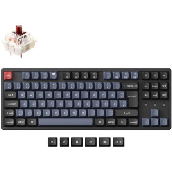 Keychron K8 Pro, Gaming-Tastatur schwarz/blau, DE-Layout, Gateron 