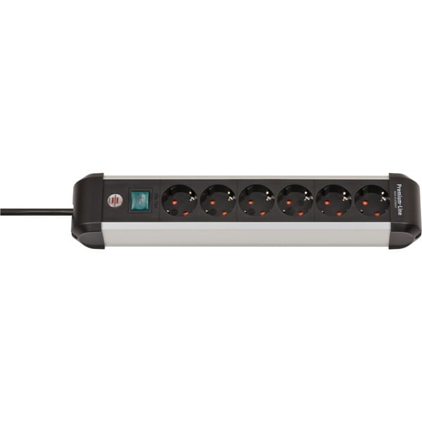 Brennenstuhl Premium-Alu-Line Steckdosenleiste 6-fach (schwarz/silber 3 Meter mit Sicherheitsschalter) Brennenstuhl Premium-Alu-Line Steckdosenleiste 6-fach (schwarz/silber 3 Meter mit Sicherheitsschalter)