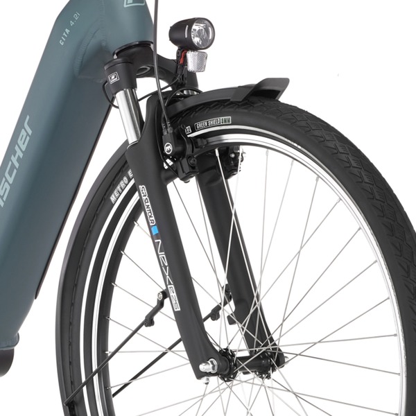 FISCHER Fahrrad Cita 4.2i (2023), Pedelec grüngrau, 28", 43 cm Rahmen
