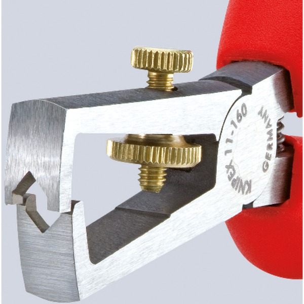 KNIPEX Abisolier-Zange 11 02 160 mit Öffnungsfeder und Rändelschraube