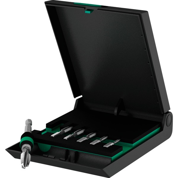 Wera 844/7 Gewindebohrer-Bit-Satz, Gewinde-Reparatur schwarz/grün 