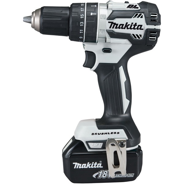 Makita Akku-Schlagbohrschrauber DHP484RGJW 18 Volt (weiß/schwarz 2x Li-Ionen Akku 6 0Ah MAKPAC Gr.2)