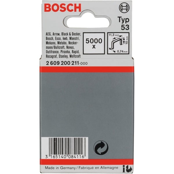 Bosch Feindrahtklammern Typ 53 10/11 4mm (5.000 Stück)