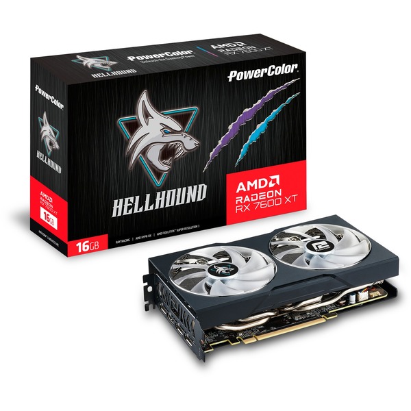 PowerColor Radeon RX 7600 XT Hellhound 16GB OC, Grafikkarte RDNA 3 