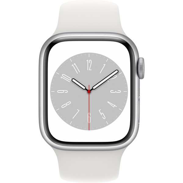 Apple Watch Series 8, Smartwatch silber, 41 mm, Sportarmband, AluminiumGehäuse,