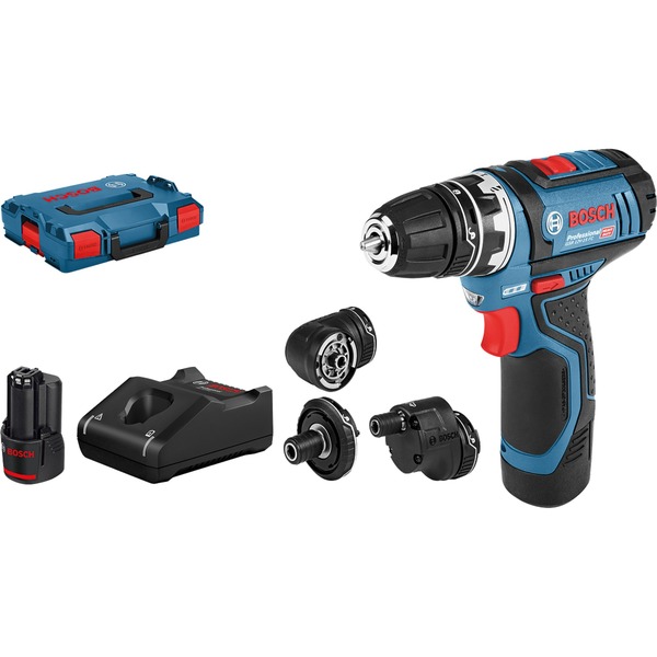 Bosch Akku-Bohrschrauber GSR 12V-15 FC Professional 12Volt (blau/schwarz 2x Li-Ionen Akku 2 0Ah in L-BOXX)