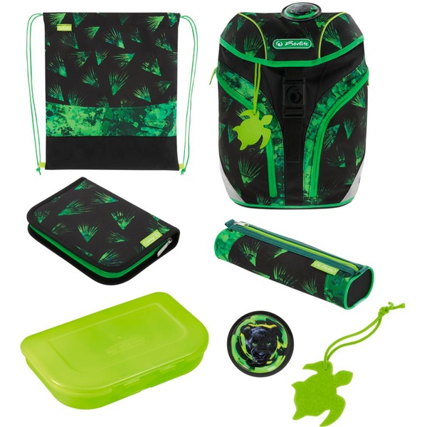 Herlitz Grundschulrucksack SoftLight , Schulranzen schwarz/grün 