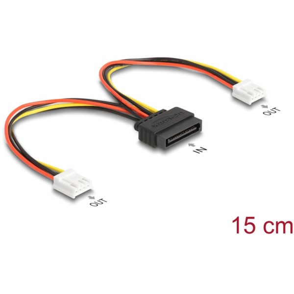 EShine Stromverteilerkabel 15 Cm – Stecker Zu Buchse, Für LED-Unterbauleuchten, Mit Kabelhaltern