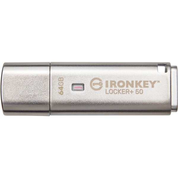 Kingston IronKey Locker+ 50 64 GB USB-Stick (aluminium USB-A 3.2 Gen 1)