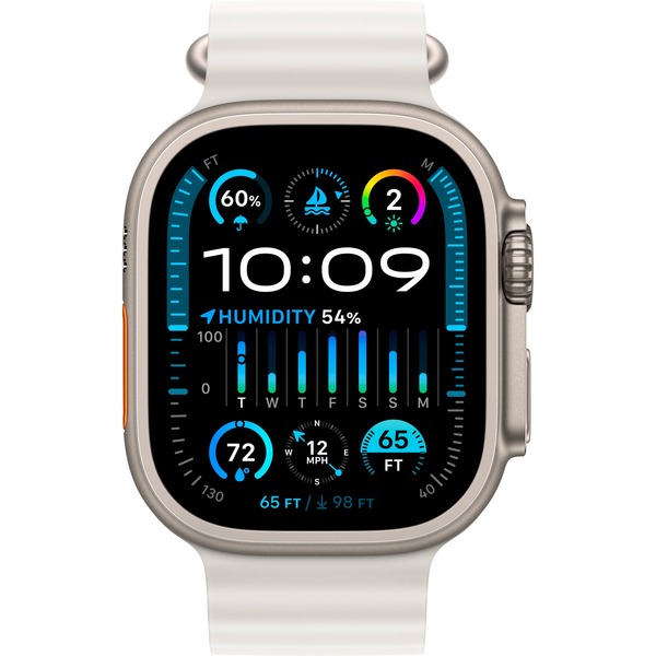 Apple Watch Ultra 2, Smartwatch weiß, 49 mm, Ocean Armband 