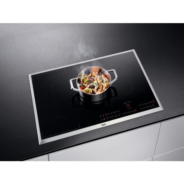 AEG IKE85441XB, Autarkes Kochfeld schwarz/edelstahl, 80 cm
