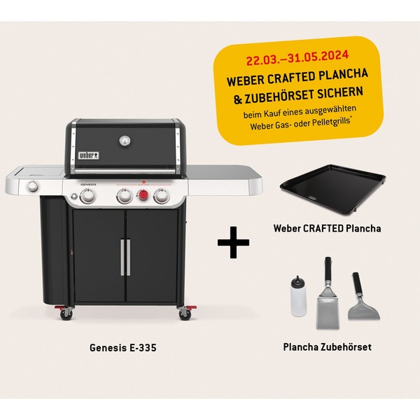 Weber Gasgrill Genesis E 335 Modell 22 Schwarz Edelstahl Mit Crafted Basis Rahmen Und Sear Zone