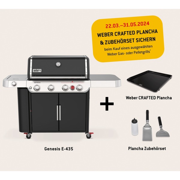 Weber Gasgrill Genesis E435, Modell 2022 schwarz/edelstahl, mit