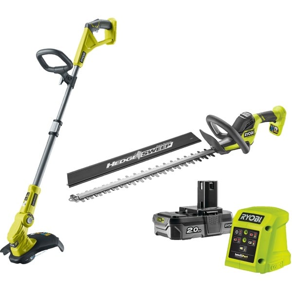 Ryobi ONE+ Akku KomboKit RY18LT18HTA120, Rasentrimmer + Heckenschere