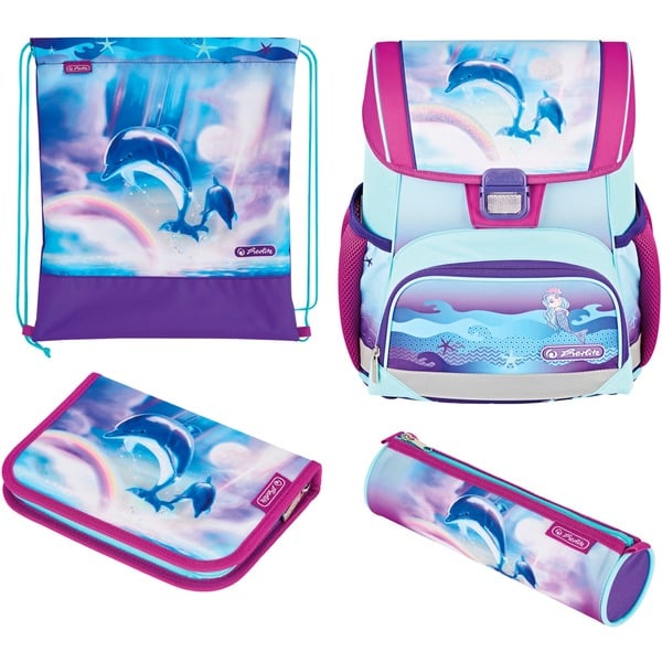 Herlitz Loop Plus Ocean in Heaven, Schulranzen lila/hellblau, inkl. 16 ...