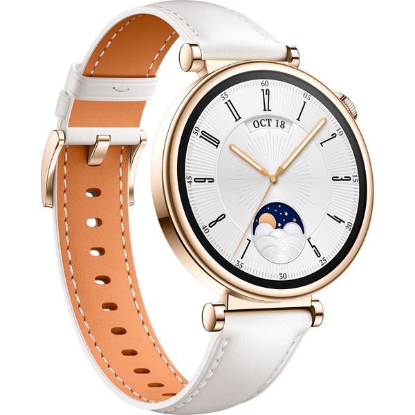 Watch GT4 Huawei Lederarmband) (gold/weiß weiß-braunes Smartwatch (Aurora-B19L) 41mm