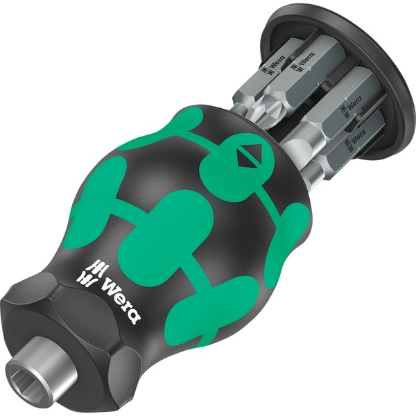 Wera Kraftform Kompakt Stubby Magazin 4 Bit-Satz schwarz/grün, 7 