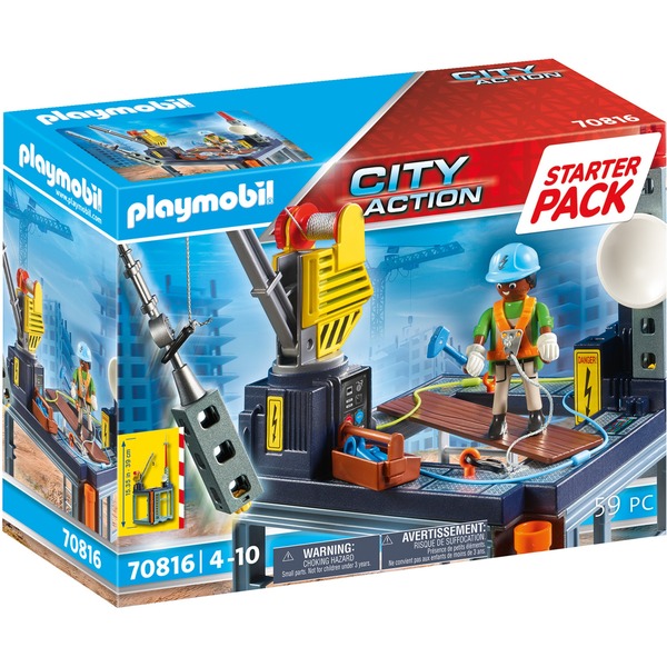 PLAYMOBIL 70816 City Action Starter Pack Baustelle mit Seilwinde Konstruktionsspielzeug PLAYMOBIL 70816 City Action Starter Pack Baustelle mit Seilwinde Konstruktionsspielzeug