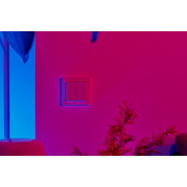 GIRA Senic Friends of Hue Smart Switch | Compatibel met Philips Hue (Geen batterijen, niet opladen) | Draadloze Homekit Lichtschakelaar en Dimmer | Made in Germany | 3x Lichtschakelaar Wit Gloss