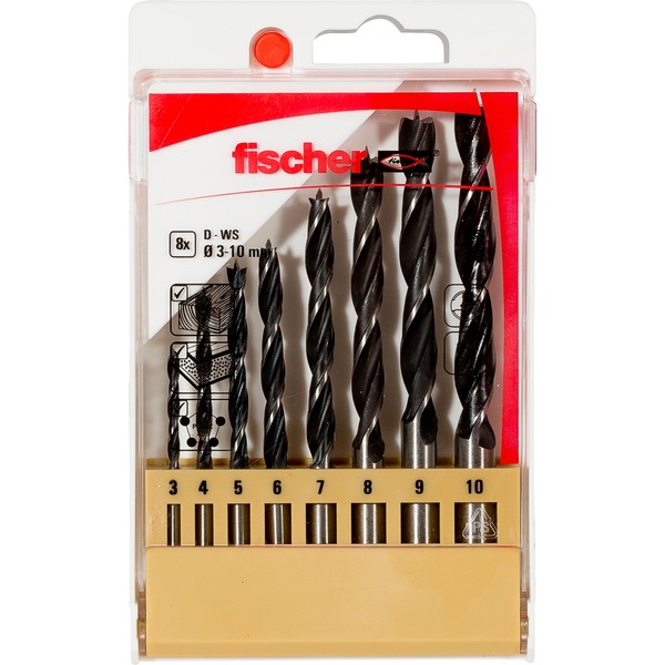 fischer Holzbohrer-Satz D-WS Set 3-10mm (8-teilig)