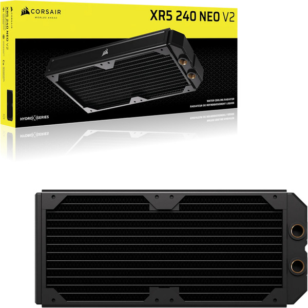 Hard Tube PC Radiateur Corsair Hydro X Series XR5 120 Mm - Watercooling Cuivre, 30 Mm D'épaisseur Ailettes 25 Microns Performance