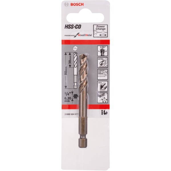 Bosch Professional Zentrierbohrer HSS-Co, Ø 7,15mm x 80mm für 