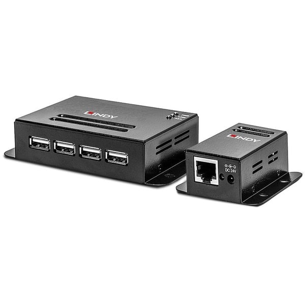 Lindy 50m 4 Port USB 2.0 Cat.6 Extender, USBExtender schwarz, USB 2.0 Cat.6