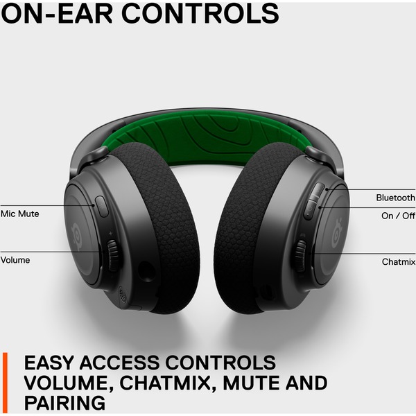 SteelSeries Arctis Nova 7X, GamingHeadset schwarz/grün, USBC, Bluetooth