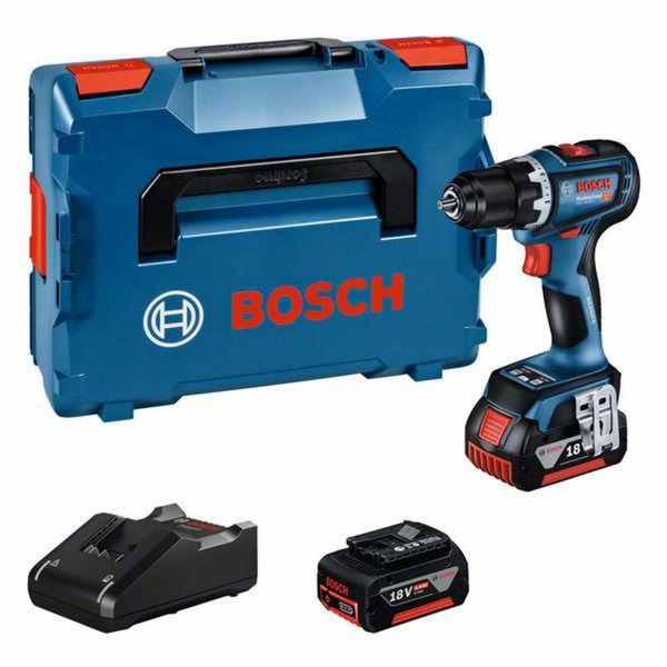Bosch Akku-Bohrschrauber GSR 18V-90 C Professional 18Volt (blau/schwarz 2x Li-Ionen Akku 4 0Ah in L-BOXX)