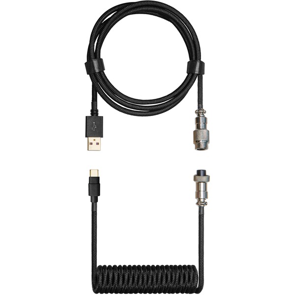 Cooler Master Spiralkabel 1 5 Meter (schwarz für Tastaturen mit Aviator Connector)