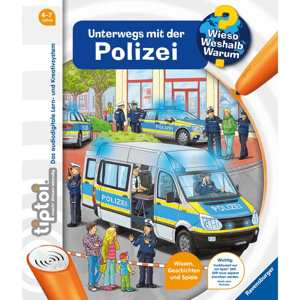 Ravensburger tiptoi Wieso? Weshalb? Warum? Unterwegs mit der Polizei Lernbuch