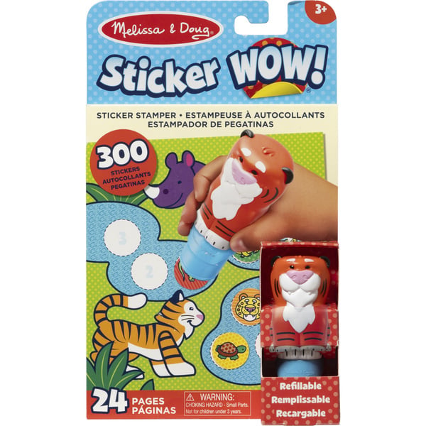 Melissa & Doug - Sticker WOW! Tiger Aufkleberstempel & Block, Basteln