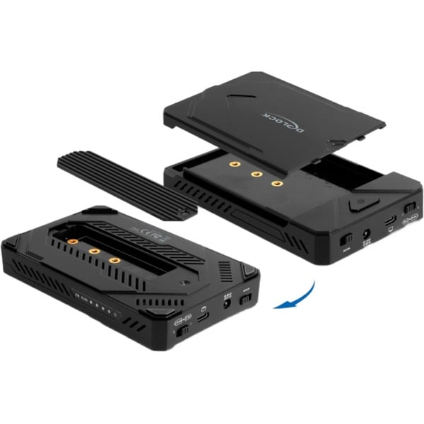 USB Type-C Gehäuse für 1 x M.2 NVMe SSD + 1 x 2.5″ SATA SSD / HDD, Laufwerksgehäuse